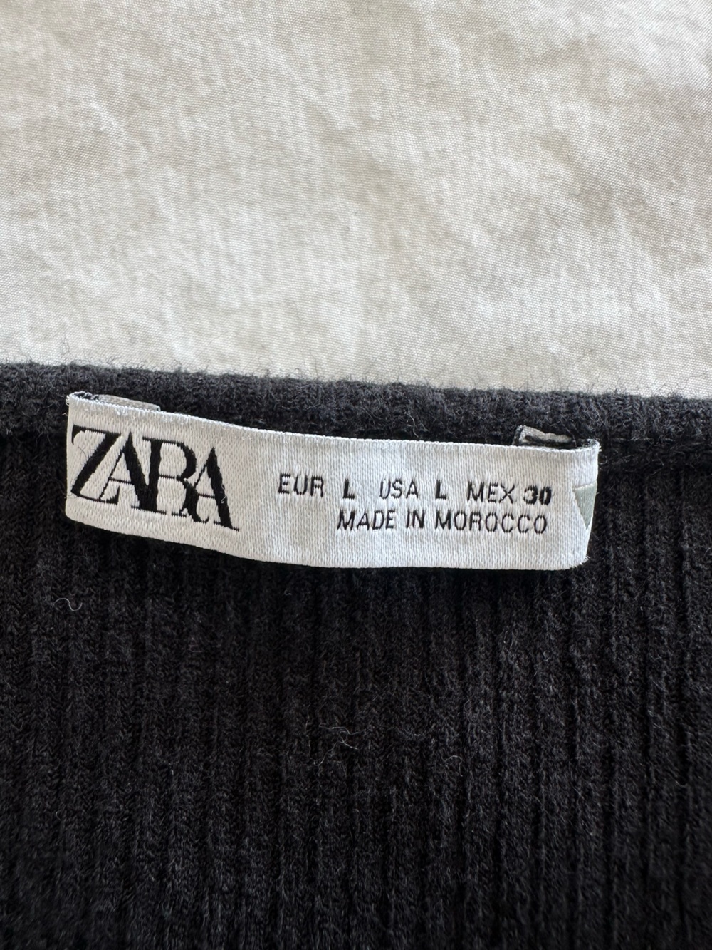 Zara black double strap ribbed tank top, size large - Picture 9 of 9